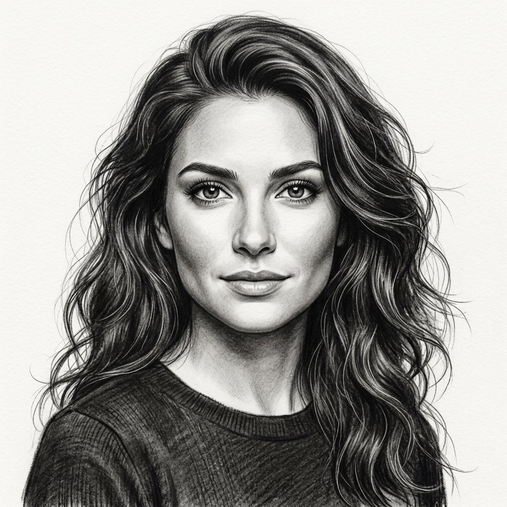 Realistic pencil portrait artwork